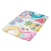 キュートガールトロピカルビーチフラミンゴ バスマット (アングル)