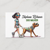 キュートガールドッグウォーカーペットシッター 名刺 (正面)