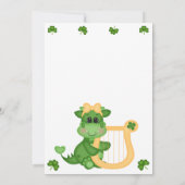 キュートガールドラゴンセントパトリックの日誕生日 招待状 (裏面)