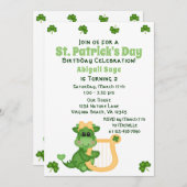 キュートガールドラゴンセントパトリックの日誕生日 招待状 (正面/裏面)