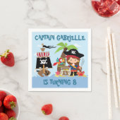 キュートガールパイレーツパーティー紙ナプキンス スタンダードカクテルナプキン (インサイチュ)