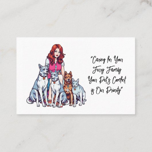 キュートガールペットシッタードッグウォーカー 名刺 (裏面)