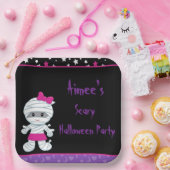 キュートガールミイラハローウィンパーティ ペーパープレート (パーティー)