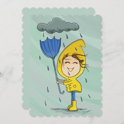 キュートガールレインウィンディデイグラフィック勇気付けられる (正面/裏面)