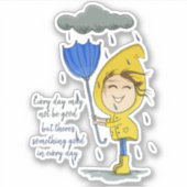 キュートガールレインウィンディデイグラフィック勇気付けられる シール (正面)