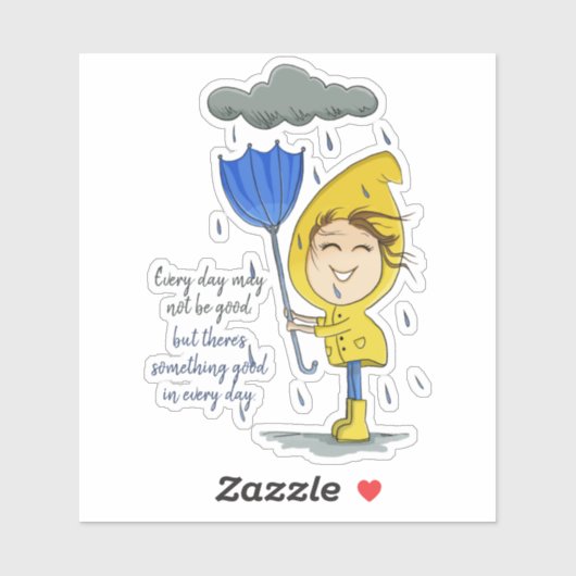 キュートガールレインウィンディデイグラフィック勇気付けられる シール (シート)