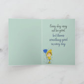 キュートガールレインウィンディデイグラフィック勇気付けられる ノートカード (内部)