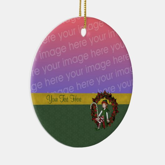 キュートガール小妖精や小人リースホリデーフォトオーナメント セラミックオーナメント (右)