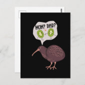 キュートキウイバードファミリーユーモアニュージーランド ポストカード (正面/裏面)