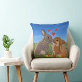 キュートキスをするバニーズバレンタイン クッション (椅子)