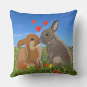 キュートキスをするバニーズバレンタイン クッション (裏面)