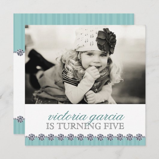 キュートキッお洒落ズパーティの招待状 招待状 (正面/裏面)