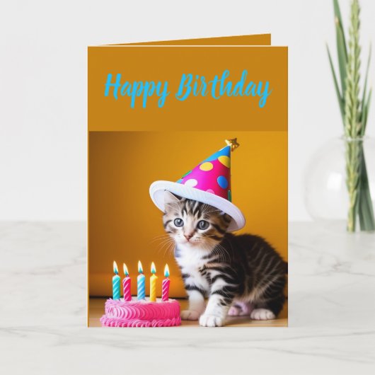 キュートキッストライプのテン誕生日 カード (正面)