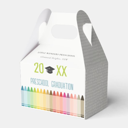 キュートキッズクレヨンおもしろいレインボープレスクール卒業 フェイバーボックス (正面サイド)