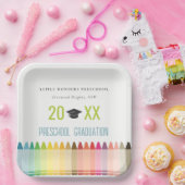 キュートキッズクレヨンおもしろいレインボープレスクール卒業 ペーパープレート (パーティー)