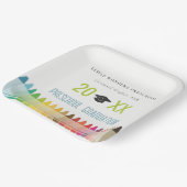 キュートキッズクレヨンおもしろいレインボープレスクール卒業 ペーパープレート (傾斜あり)