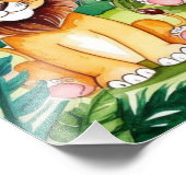 キュートキッズサファリジャングル動物名前入り フォトプリント            (角)