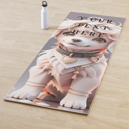 キュートキッズチビ（小さくかわいく書いた感じ）ゴールデンレトリバーパピーカスタム ヨガマット