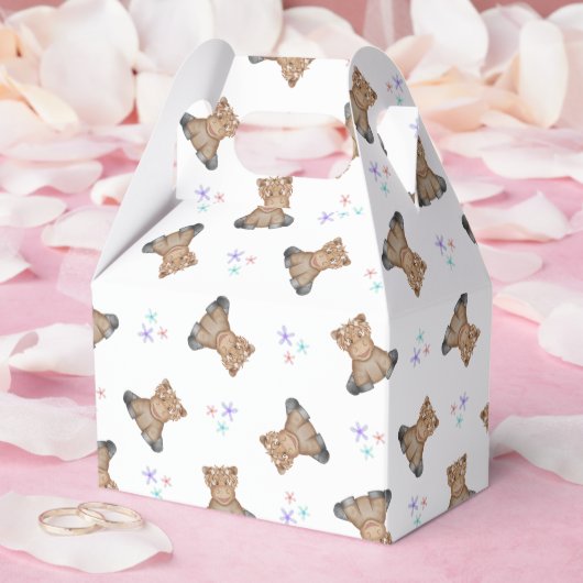 キュートキッズハイランドカウズ納屋周囲の庭誕生日 フェイバーボックス (ウェディング)