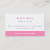キュートキッズバレリーナバレエダンススクールインストラクター 名刺 (裏面)