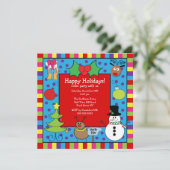 キュートキッズホリデーパーティ招待状 招待状 (スタンド正面)