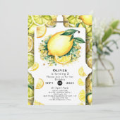 キュートキッズレモン誕生日 招待状 (スタンド正面)