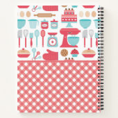 キュートキッチンテーマベーキングレッドジンガムレシピ ノートブック (裏面)