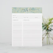 キュートキッチンモノグラムティール（緑がかった色）フローラ植物学レシピ (スタンド正面)