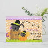 キュートキッツハローウィンパーティ誕生日 招待状 (スタンド正面)