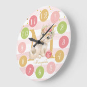 キュートキッテンスイートモノグラムカラフル大時計 ラージ壁時計 (傾斜)