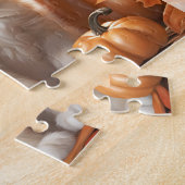 キュートキットンキャットカボチャ秋秋名前をカスタムする ジグソーパズル (側面)