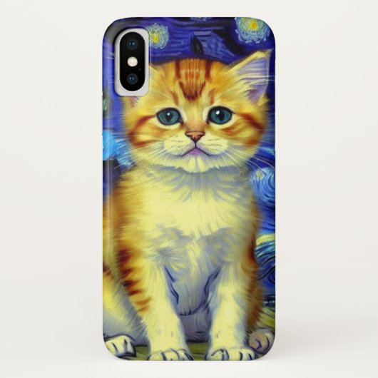 キュートキットンスターリーナイトバンゴッホ Case-Mate iPhoneケース (裏面)