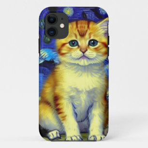 キュートキットンスターリーナイトバンゴッホ iPhone 11 ケース