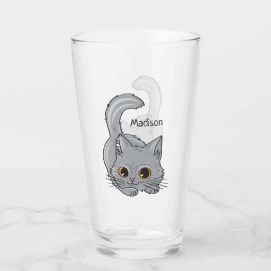 キュートキットン名前をカスタムするピントガラス タンブラーグラス (裏面)