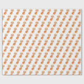 キュートキツネウッドランドパーティーハットハッピーバースデー ラッピングペーパー (フラット)