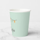 キュートキツネウッドランドパーティーハットミント誕生日 紙コップ (左)