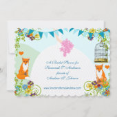 キュートキツネバンティンガーデンブライダルシャワー招待状 招待状 (裏面)