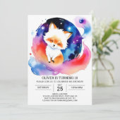キュートキツネ子供の誕生日ブリス 招待状 (スタンド正面)