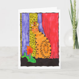 キュートキティキャットイラストレーションハッピーバースデー カード