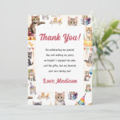 キュートキティキャット誕生日デイパーティの招待状 招待状 (スタンド正面)