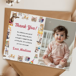 キュートキティキャット誕生日デイパーティの招待状 招待状