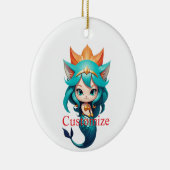 キュートキティ猫マーメイドサンダーの入り江 セラミックオーナメント (右)