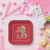 キュートキメリースマスジンジャーブレッドマン ペーパープレート (パーティー)