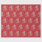 キュートキメリースマスジンジャーブレッドマン ラッピングペーパー (フラット)