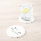 キュートキャットウインキング子猫漫画白黒 コースター (側面)