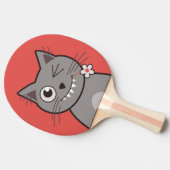キュートキャットウインキング漫画子猫 卓球ラケット (横)