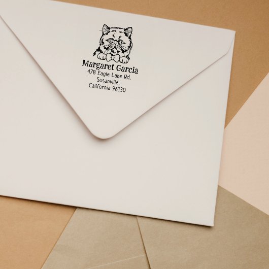 キュートキャットエキゾチック差出人住所 ラバースタンプ