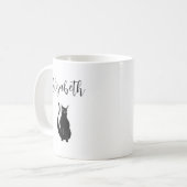 キュートキャットカートンブラックウィンキング子猫スケッチ コーヒーマグカップ (正面左)