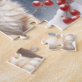 キュートキャットキットウィンタークリスマス名前をカスタムする ジグソーパズル (側面)