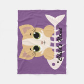 キュートキャットキットンデザインベビークリブフリースブランケット フリースブランケット (正面)